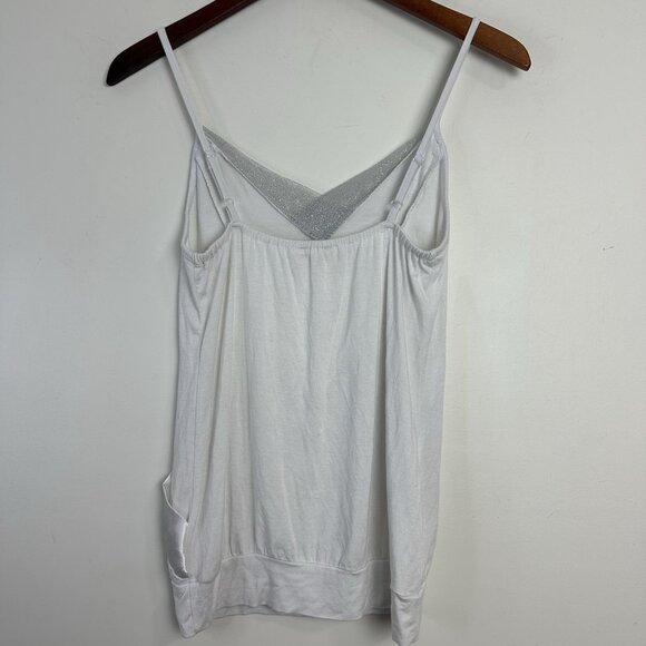 Vintage Y2K White Silver Metallic Cami Indie Glam Top Goth Fairy Sleaze S - Picture 2 of 7